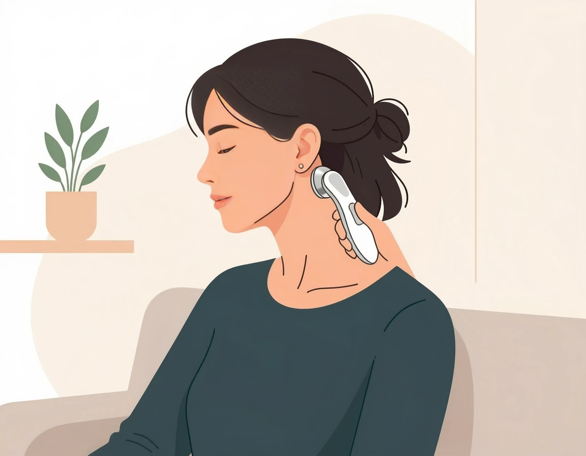 위에서 아래로 목 림프를 풀어주는 마사지 동작