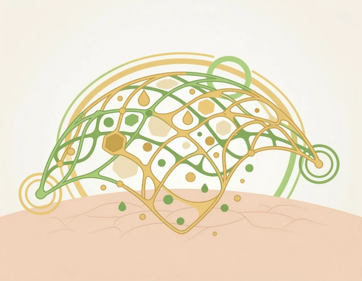 피부 표면에 촘촘한 수분 그물망 보습막을 형성하는 베타글루칸 성분 일러스트