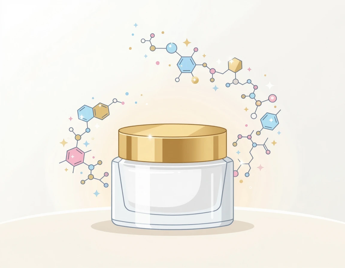펩타이드 성분이 함유된 탄력 크림 일러스트