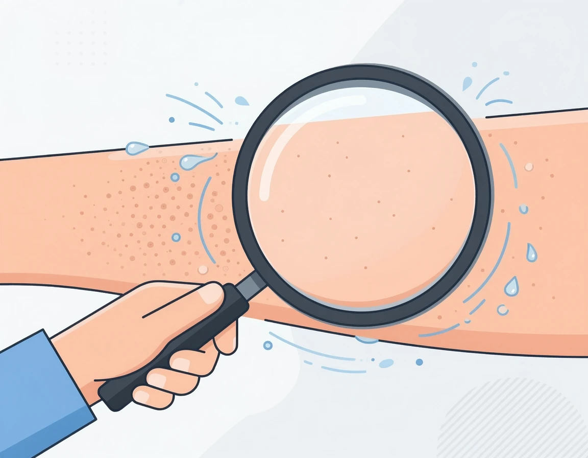 찬물 세안 후 모공이 다시 원래대로 돌아오는 과정을 보여주는 일러스트