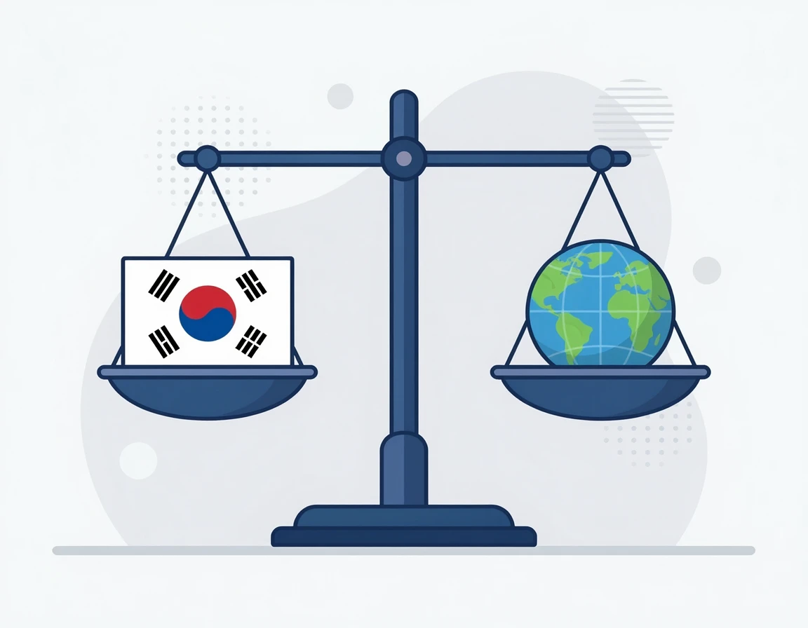 국내 선크림과 수입 선크림을 비교하는 저울 일러스트